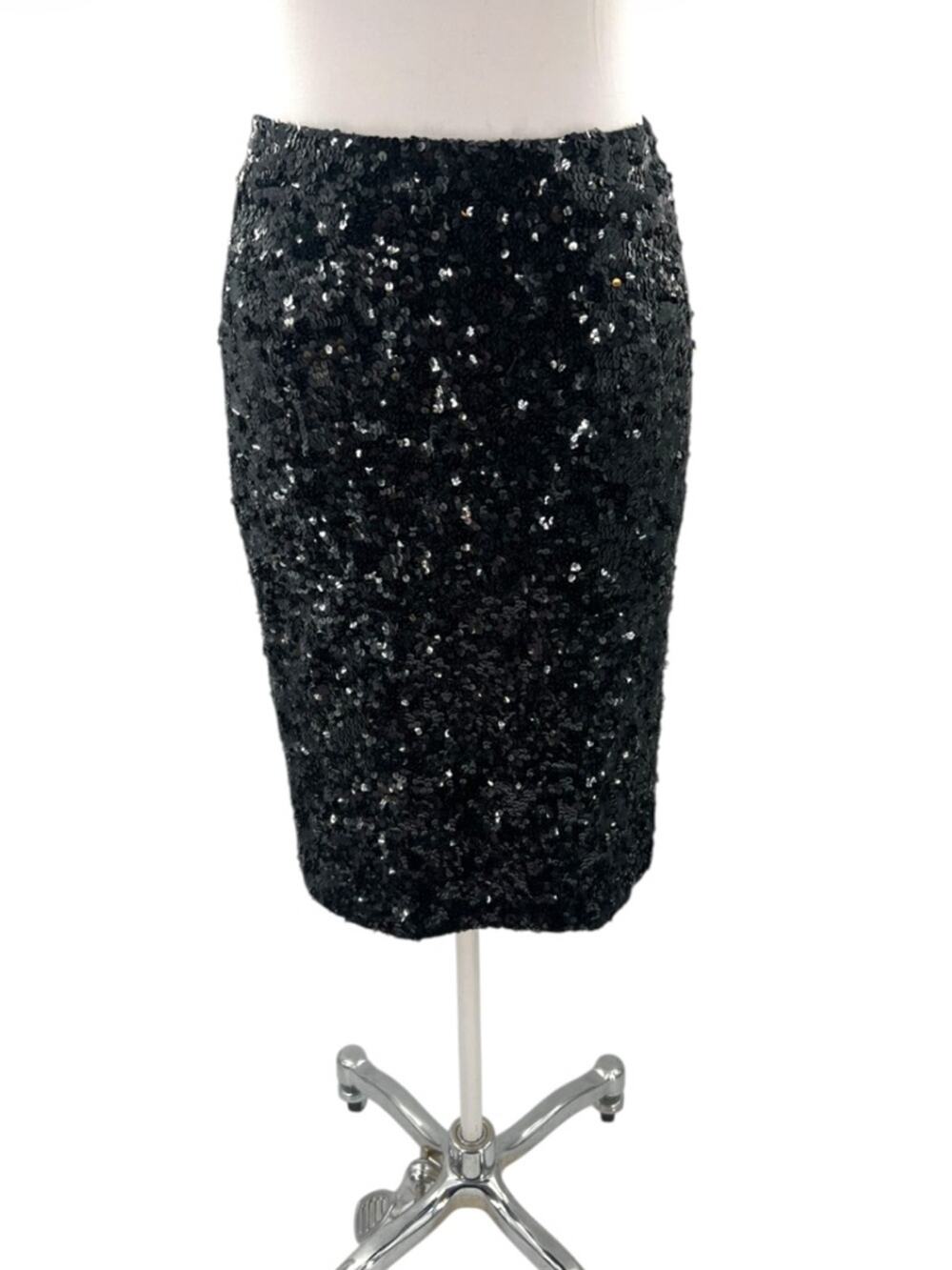 Vintage Donna Karan wool sequin‎ pencil skirt Sz M